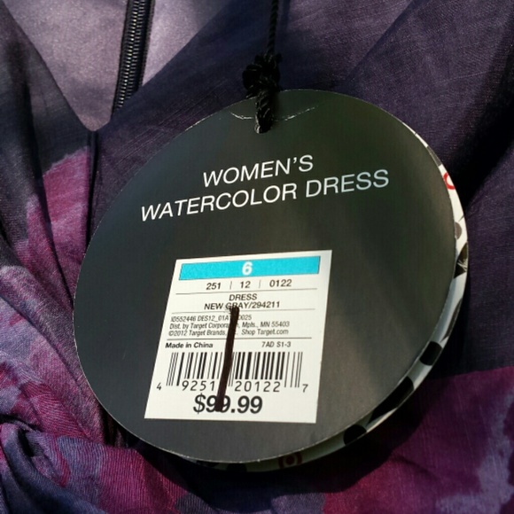 Women's "water color" cotton/silk dress. - Picture 4 of 4