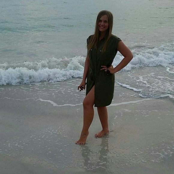 Express olive green dress