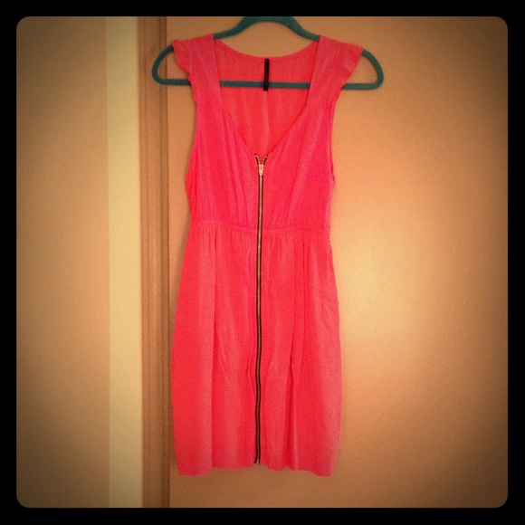 Audrey pink exposed zipper dress