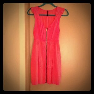 Audrey pink exposed zipper dress