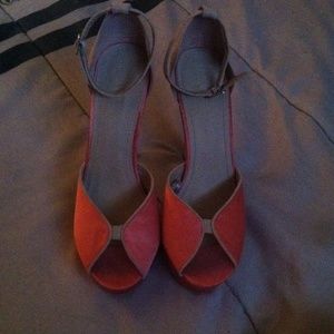 Peach and nude high heels