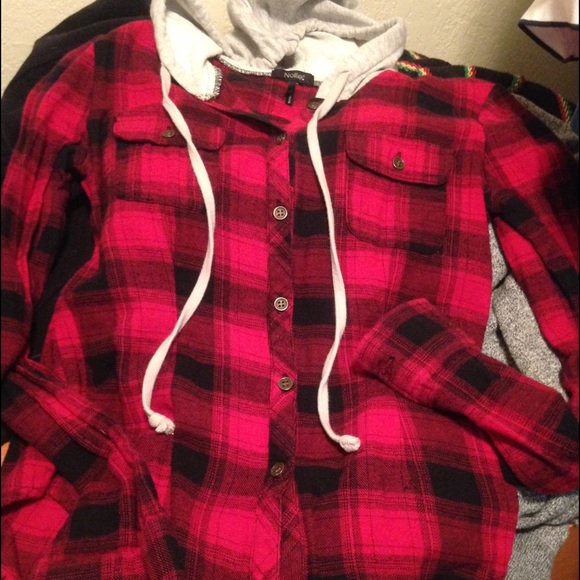 cute light flannel with hood