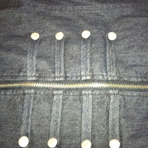 ✖️SOLD✖️Denim Zip Front Military Style Top - Picture 2 of 4