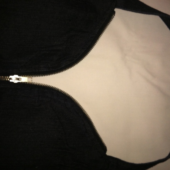 ✖️SOLD✖️Denim Zip Front Military Style Top - Picture 3 of 4