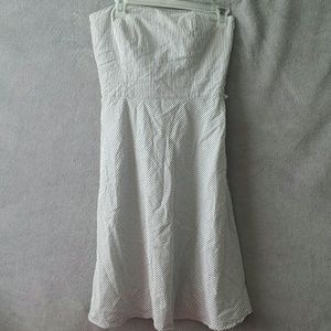 Strapless Midi Striped Dress