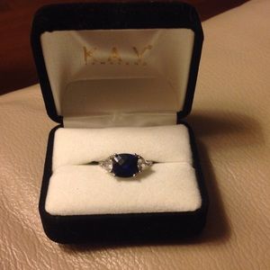 Lab-Created Sapphire Cushion-cut Sterling Silver
