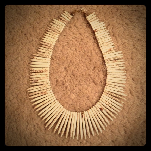 Bone spike necklace