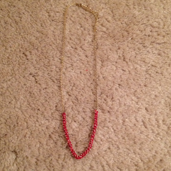 Red and gold beaded necklace