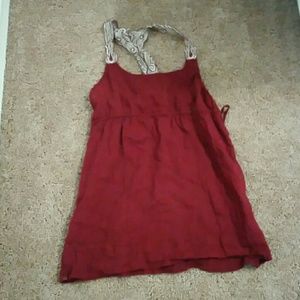 Maroon racer back tank top