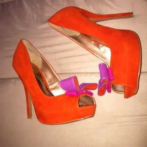 Orange purple heels