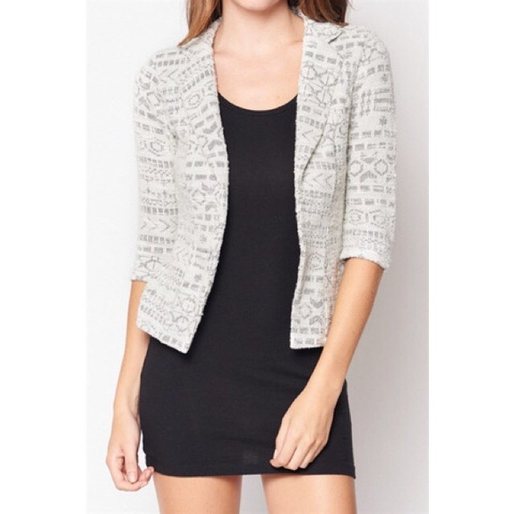 Ethnic Print Woolen Blazer - Picture 3 of 4