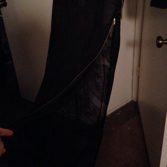 Lace Fitted Black Dress - Picture 2 of 2