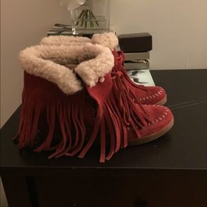 Fringe Wedge Moccasins