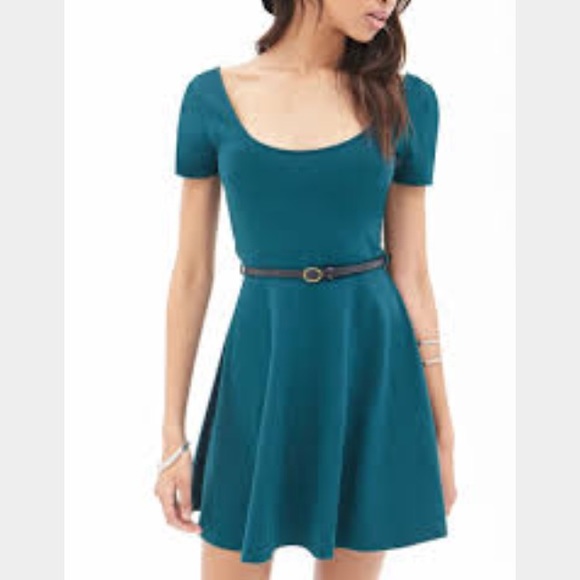 Green Forever 21 skater dress