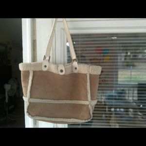 Suede fur handbag
