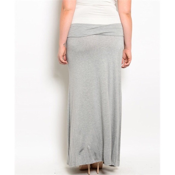 Gray Plus Size Maxi Skirt - Picture 2 of 2