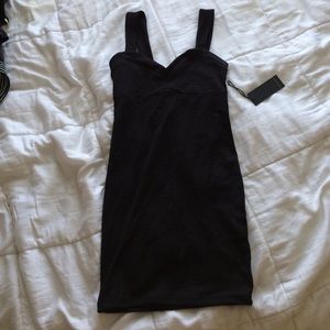 All black short tight dress