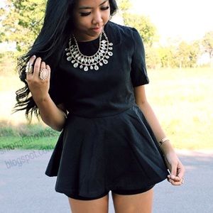 black peplum romper