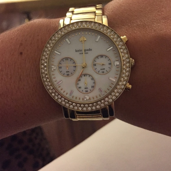 Kate Spade women's watch. Gold,crystals,Pearl face