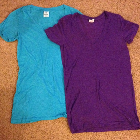 Pink V Neck Shirts