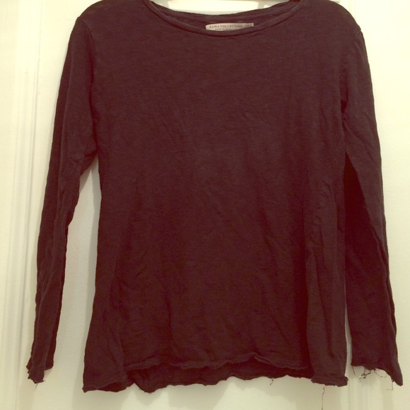 Zara Tops - Distressed black long sleeve