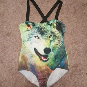 Wolf galaxy leotard. NWOT