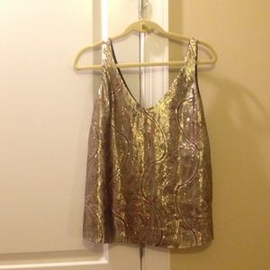 J crew metallic gold tank top