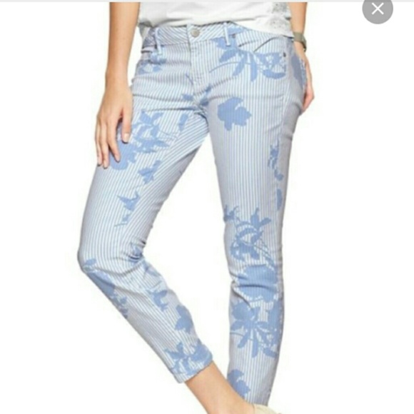 GAP Floral stripe skinny jeans