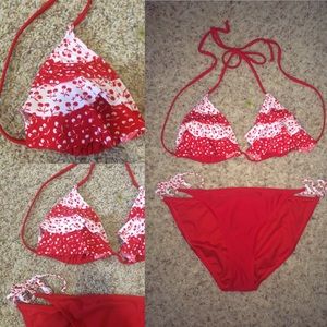 Cute red cherry bikini set