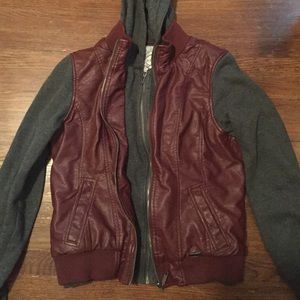 Faux leather & cotton jacket