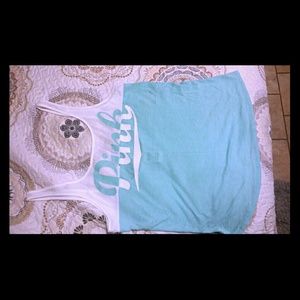 Pink Low rise back tank top