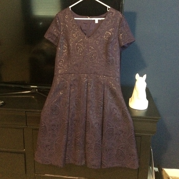 Purple jacquard dress BR