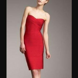 Xxs red bandage tube dress bodycon spandex thick