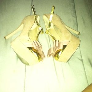 Satin pink bow high heels