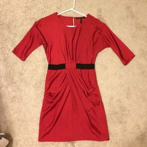 BCBG MaxAzria 3/4 Sleeve Satin Dress