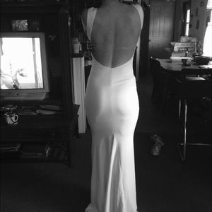 White open back prom dress