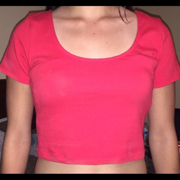 Red and black crop tops.