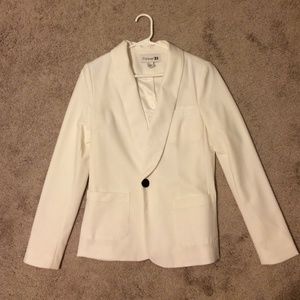 White Oversize Blazer-Forever 21