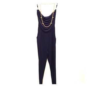 Strapless Navy Romper