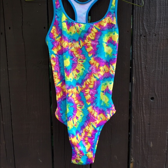 Colorful Acid Wash Swim/Bodysuit - Picture 2 of 4