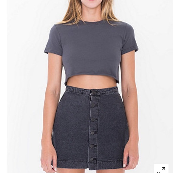 American Apparel grey denim button up skirt - Picture 4 of 4