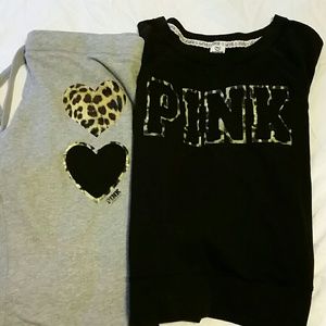 Victoria's Secret Pink grey and black sweat set