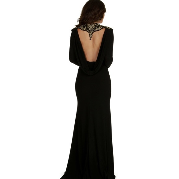 Valentina black and gold prom dress