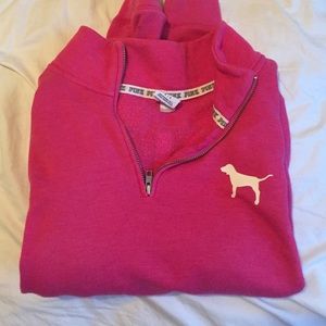 Quarter zip PINK sweatshirt
