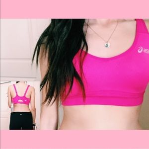 Pink Asics Brand Sports Bra