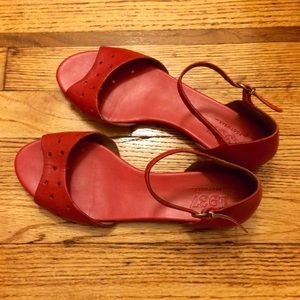 Madewell red flat sandals 7.5