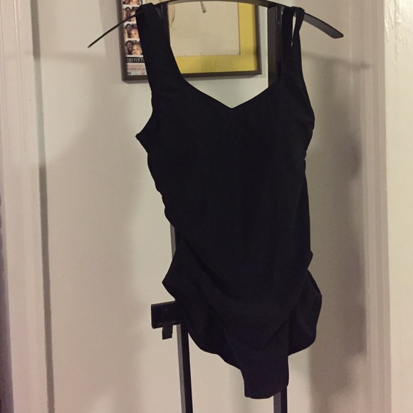 Caribbean sand black bathing suit size 10