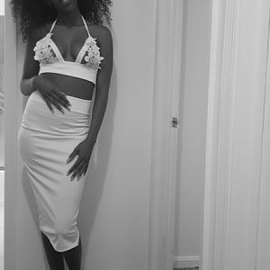 white two piece dress