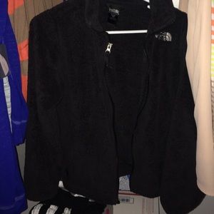 Black fleece north face jacket