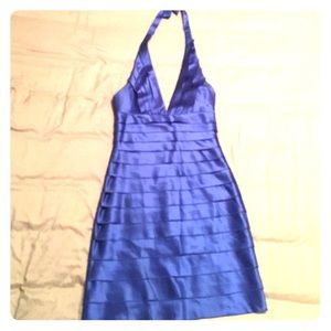 BCBG MAXAZRIA SEXY BLUE HALTER DRESS